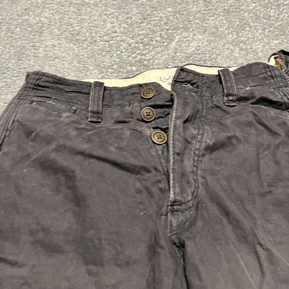 Abercrombie & Fitch Cargo Shorts Mens 30 Blue Gray Button Fly Baggy - Picture 2 of 8
